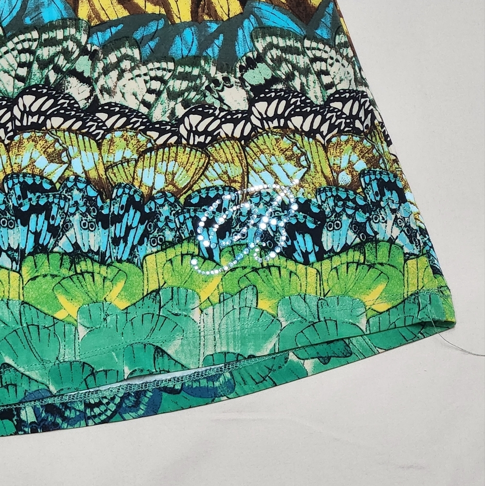 Authentic Blumarine Green Patterned Maxi Dress with Beads & B Swarovski accent. - Picture 7 of 10